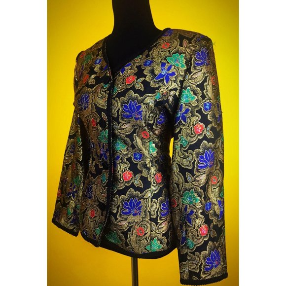 Vintage Talbots Metallic Blazer - Sz L - Picture 3 of 4